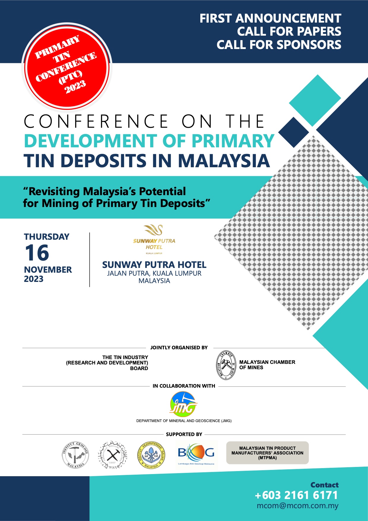 Conference on The Development of Primary Tin Deposits in Malaysia