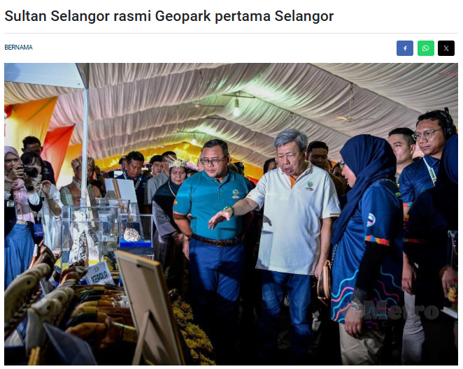 hmetro mutakhir 2024 11 1155683 sultan selangor rasmi geopark pertama selangor