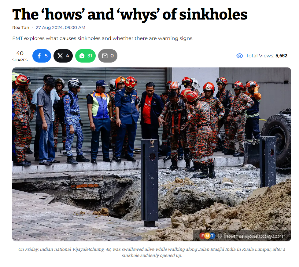 screencapture freemalaysiatoday category nation 2024 08 27 the hows and whys of sinkholes 2024 08 28 07 38 46