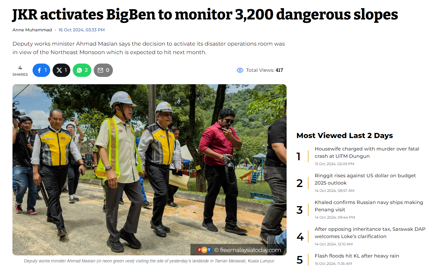 screencapture freemalaysiatoday category nation 2024 10 16 jkr activates bigben to monitor 3200 dangerous slopes 2024 10 17 09 52 47