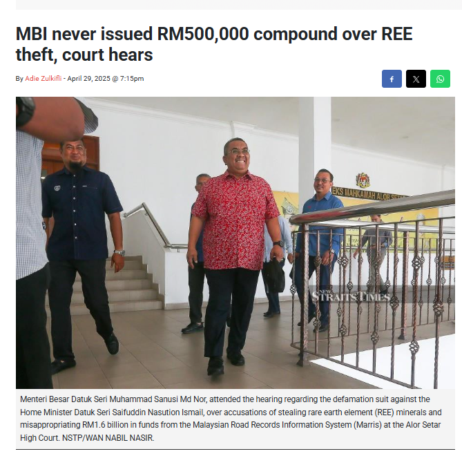 MBI never issued RM500,000 compound over REE theft, court hears